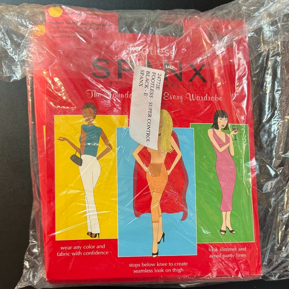SPANX - Footless - Super Control - Black - Size E - 2pcs - 24772E
